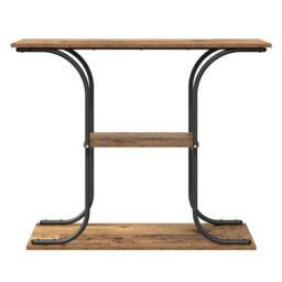 Berkfield Home Modern Console Table Old wood 101 x 35 x 80.5 cm Engineered wood in Brown - thumbnail 5
