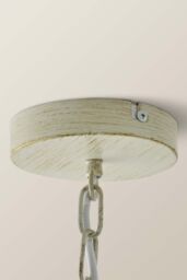 ValueLights Lille Distressed Pair of 3 Way White Ceiling Light Chandeliers - thumbnail 6