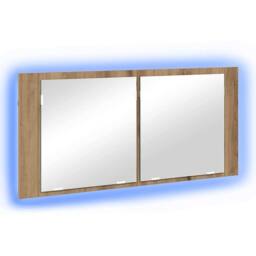 Berkfield Home LED Mirror Cabinet Artisan Oak 100x12x45 cm Engineered Wood in Brown - Size: 100 x 12 x 45 cm - thumbnail 1