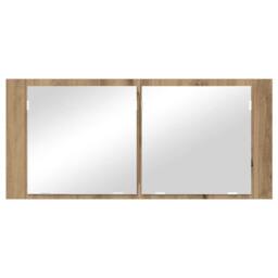 Berkfield Home LED Mirror Cabinet Artisan Oak 100x12x45 cm Engineered Wood in Brown - Size: 100 x 12 x 45 cm - thumbnail 7