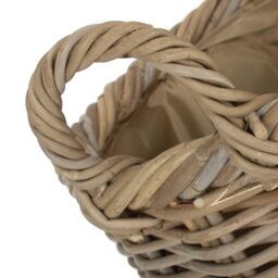 Red Hamper Rattan Small Oval Rattan Storage Basket With Cordura Lining in Brown - thumbnail 4