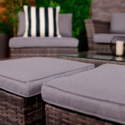 Charles Bentley St Tropez Rattan Lounge Set - Outdoor Space Saving Furniture in Grey - thumbnail 4