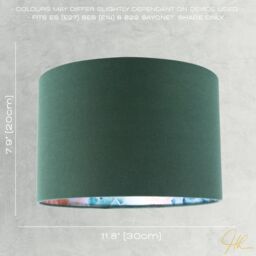 Happy Homewares Chic Emerald Green Linen Lamp Shade with Moroccan Scale Pattern Lining - Size: 12 inches - thumbnail 6