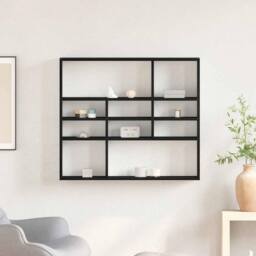 Berkfield Home Wall Shelf Black Oak 90x16x78 cm Engineered Wood - Size: 90 x 16 x 78 cm - thumbnail 1