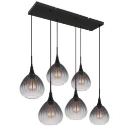 Netlighting Olsen Cluster Pendant Matt Black Smoke Glass Shade 6x E27 - thumbnail 2