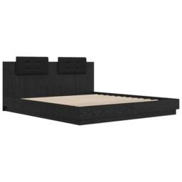 Berkfield Home Bed Frame with Headboard Black Oak 180 x 200 cm Engineered Wood - thumbnail 5