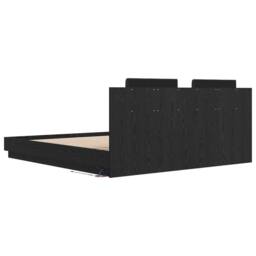 Berkfield Home Bed Frame with Headboard Black Oak 180 x 200 cm Engineered Wood - thumbnail 8