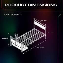 X Rocker Basecamp RGB Gaming TV Bed with App Controlled LED Light in Black - Size: Single - thumbnail 7