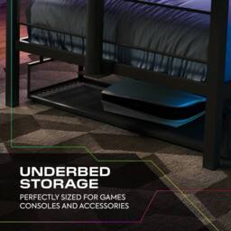 X Rocker Basecamp RGB Gaming TV Bed with App Controlled LED Light in Black - Size: Single - thumbnail 4