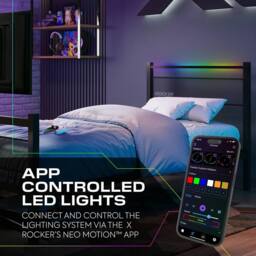X Rocker Basecamp RGB Gaming TV Bed with App Controlled LED Light in Black - Size: Single - thumbnail 6