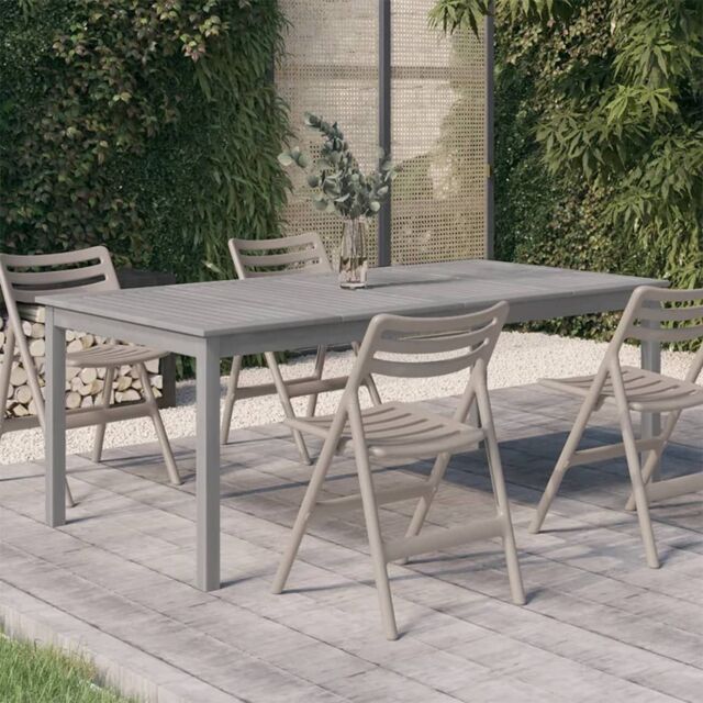 Berkfield Home Garden Table Grey 200x100x75 cm Solid Wood Acacia - Size: 200 x 100 x 75 cm - image 1