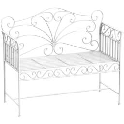 OUTSUNNY Garden Bench Outdoor Furniture 2 Seater Park Seating w/ Backrest White - thumbnail 2