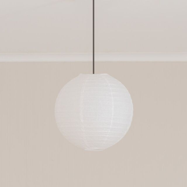 ValueLights Isla White Paper Globe Ball Dome Easy Fit Ceiling Lamp Shade - Size: 16 inches - image 1