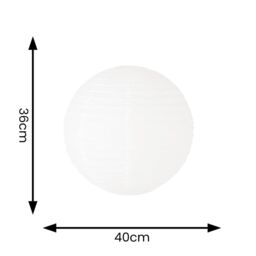 ValueLights Isla White Paper Globe Ball Dome Easy Fit Ceiling Lamp Shade - Size: 16 inches - thumbnail 7