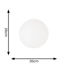 ValueLights Isla White Paper Globe Ball Dome Easy Fit Ceiling Lamp Shade - Size: 16 inches - thumbnail 4