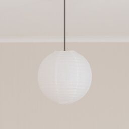 ValueLights Isla White Paper Globe Ball Dome Easy Fit Ceiling Lamp Shade - Size: 16 inches - thumbnail 1