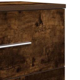 Berkfield Home Durable Bedside Cabinet with 2 Drawers Smoked Oak 40x36x50 cm in Brown - Size: 40 x 36 x 50 cm - thumbnail 9