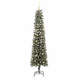 Berkfield Home Artificial Christmas Tree with 300 LEDs Green 58 x 58 x 210 cm - thumbnail 3