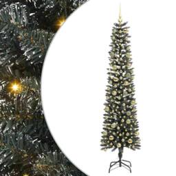 Berkfield Home Artificial Christmas Tree with 300 LEDs Green 58 x 58 x 210 cm - thumbnail 2