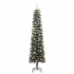 Berkfield Home Artificial Christmas Tree with 300 LEDs Green 58 x 58 x 210 cm - thumbnail 4