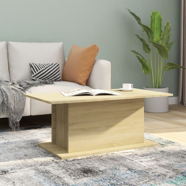 Berkfield Home Coffee Table Sonoma Oak 102x55.5x40 cm Engineered Wood in Beige - image 1