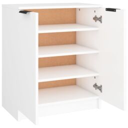 Berkfield Home Shoe Cabinet White 59x35x70 cm Engineered Wood - Size: 59 x 35 x 70 cm - thumbnail 5