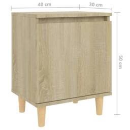 Berkfield Home Bed Cabinets with Solid Wood Legs 2 pcs Sonoma Oak 40x30x50 cm in Light Oak - Size: 40 x 30 x 50 cm - thumbnail 9
