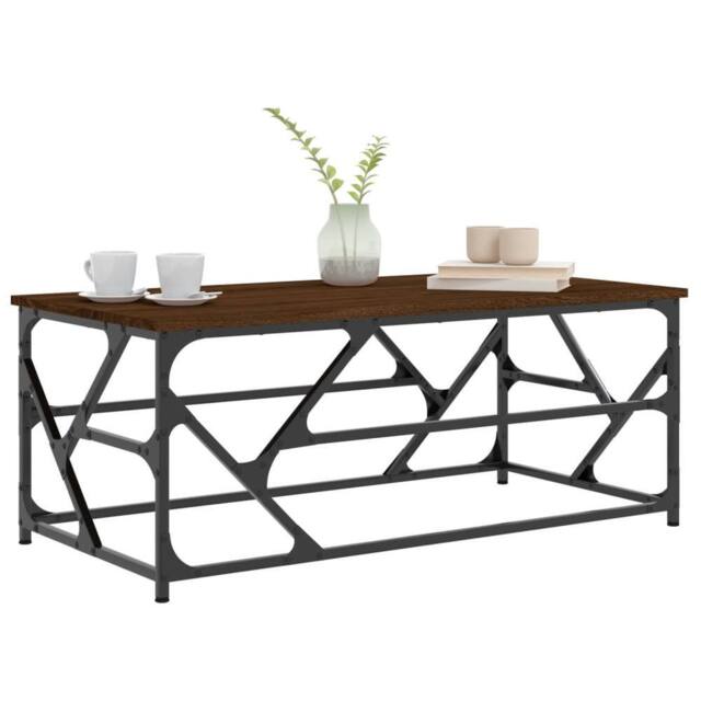 Berkfield Home Decorative Coffee Table Brown Oak 100x50x40 cm Engineered Wood - Size: 100 x 50 x 40 cm - image 1