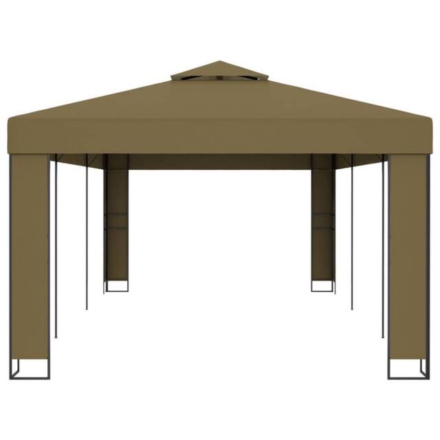 Berkfield Home Gazebo with Double Roof 3x6 m Taupe 180 g/m ² - image 1