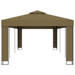 Berkfield Home Gazebo with Double Roof 3x6 m Taupe 180 g/m ² - thumbnail 1