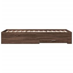 Berkfield Home Bed Frame with Drawers without Mattress Brown Oak 75x190 cm Small Single - thumbnail 5