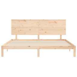 Berkfield Home Bed Frame with Headboard 200x200 cm Solid Wood in Brown - thumbnail 6