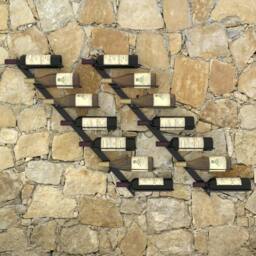 Berkfield Home Wall-mounted Wine Racks for 14 Bottles 2 pcs Black Metal - thumbnail 5