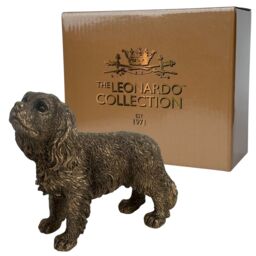 Animal Crackers King Charles Spaniel Dog Figurine, Leonardo Reflections Bronzed, Gift Boxed in Bronze