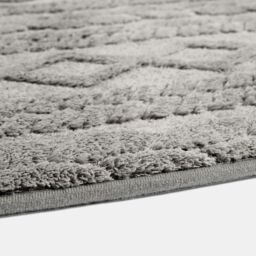 OHS Cable Knit Rug Non Slip Jacquard Floor Carpet Hallway Runner in Grey - Size: 160 cm x 230 cm - thumbnail 4
