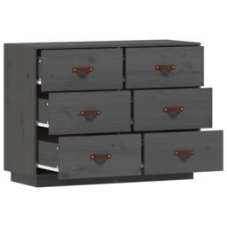 Berkfield Home Sideboard Grey 100x40x75 cm Solid Wood Pine - Size: 100 x 40 x 75 cm - thumbnail 6