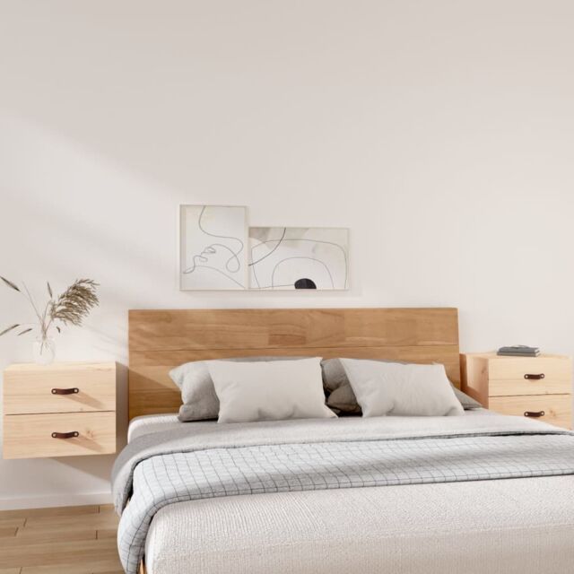 Berkfield Home Wall-mounted Bedside Cabinets 2 pcs 50x36x40 cm in Brown - Size: 50 x 36 x 40 cm - image 1