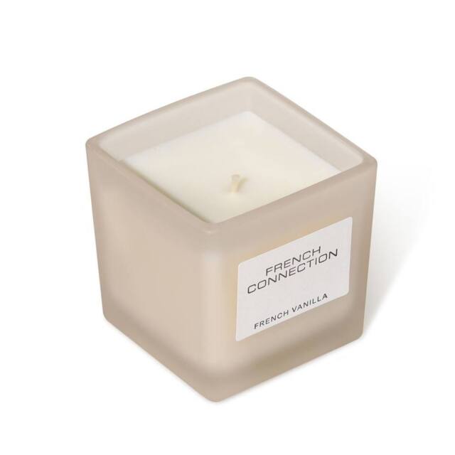 French Connection French Vanilla Luxury Square Candle 220g - Single Wick Scented in Beige - image 1