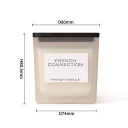French Connection French Vanilla Luxury Square Candle 220g - Single Wick Scented in Beige - thumbnail 3