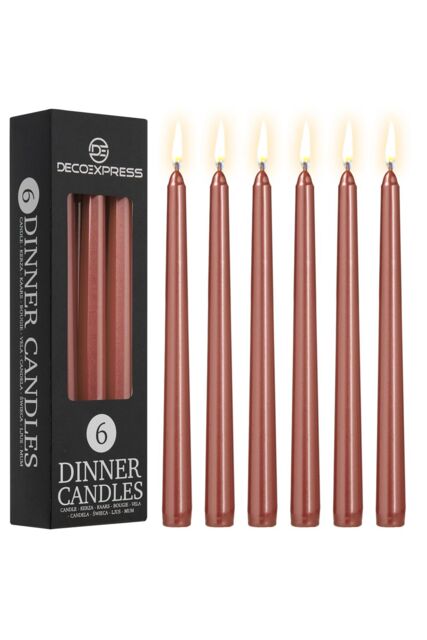 Deco Express Set of 6 Taper Candles in Copper - image 1