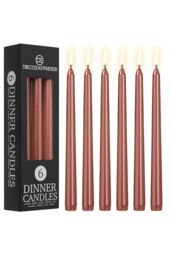 Deco Express Set of 6 Taper Candles in Copper