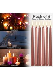 Deco Express Set of 6 Taper Candles in Copper - thumbnail 6
