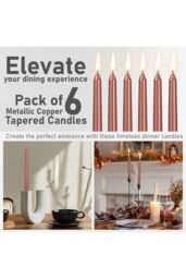 Deco Express Set of 6 Taper Candles in Copper - thumbnail 4