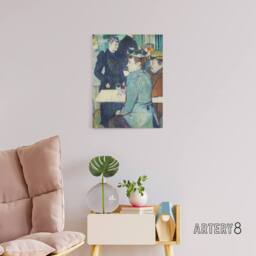 "Artery8 Corner in Moulin de la Galette Canvas Wall Art Print Lautrec in Blue - Size: W18"" x H24""" - thumbnail 3