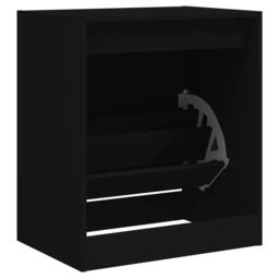 Berkfield Home Shoe Cabinet Black 60x42x69 cm Engineered Wood - Size: 60 x 42 x 69 cm - thumbnail 7