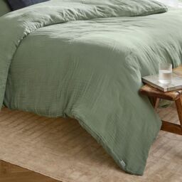 Yard Lark 100% Cotton Muslin Duvet Cover Set in Pale Green - Size: King - thumbnail 4