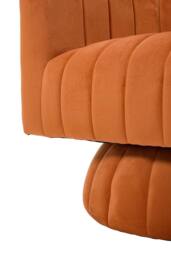 Living and Home Orange Velvet Upholstered Swivel Accent Armchair - thumbnail 9