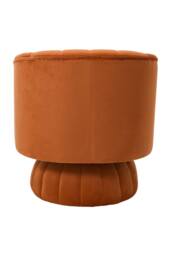 Living and Home Orange Velvet Upholstered Swivel Accent Armchair - thumbnail 6