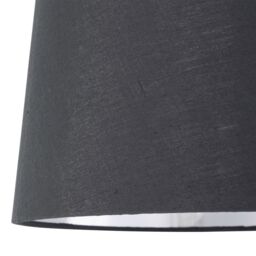 First Choice Lighting Set of 2 Dark Oak Table Lamp or Bedside Lights with Grey Silver Shades in Brown - thumbnail 3