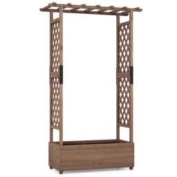 Costway Raised Garden Bed Fir Wood Planter Box with Hanging Roof in Brown - thumbnail 9